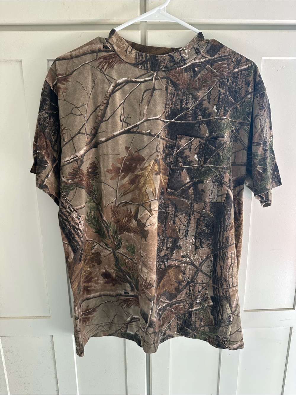 Wrangler Pro Gear Realtree Camo Pocket T Shirt Mens Large Short Sleeve Hunting